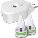 Ddrihlees Mosquito Repeller, Electronic Mosquito Repellent Plug in Indoor Use, Includes 2-Pack 280 Hr Repellent Refills, No Candles or Flames, DEET-Free, for Home, Bedroom, Office, Kitchen (White)