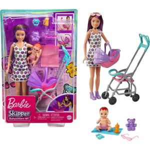 Barbie Skipper Babysitters, Inc. Playset with Skipper Babysitter Doll (Brunette), Stroller, Baby Doll & 5 Accessories, Toy for 3 Year Olds & Up