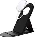 Generic MagSafe Charger Stand - Modern Luxury Style, Compatible with iPhone 14, 13, 12 Series, Magnetic Mount, Black Faux Leather Finish