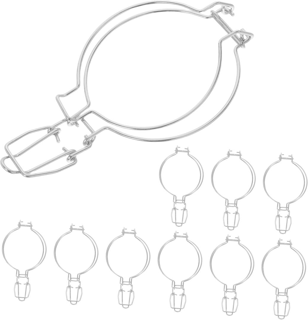 10pcs Stainless Steel Wire Lock Buckle for Glass Jar Sealing Kitchen Fasteners for Home Restaurant Storage Use Clamp for Airtight Seal (17.00X9.00X1.00CM, Silver)