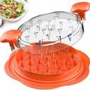 Chicken Shredder Large Chicken Breast Shredder Tool Twist with Brush&Fork, Visible Meat Shredder Machine, Anti-Slip Strip, Ergonomic Handle, BPA Free, Suitable for Pork Beef Chicken(Orange)