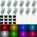 Xuhal 12 Pcs Wireless LED Strobe Lights with Remote Control 8 Colors RGB High Brightness Waterproof Anti Collision USB Emergency Warning Lights for Car Motorcycle Truck Rc Aircraft Bike