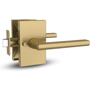 Mega Handles Glamor Privacy, Lever & Lock Door Handle Set for Hallway, Closet and Bathroom, Keyless Lock, Heavy Duty Door Levers, Fits All Standard Door Sizes, Screws Included - Satin Brass (1 Pack)
