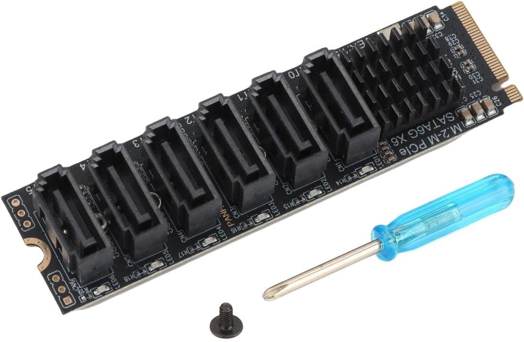 Yosoo PCIe Sata Expansion Card M.2 to SATA3.0 Adapter, 6Gbps High Speed, ASM1166, Yosoo Health Gearzn4f3udw9i, Desktop, Laptop, Windows, Linux