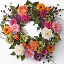 2 Pcs Spring Wreaths for Front Door, 22 Inch Spring Front Door Wreath Indoors Outdoor Decor with Hydrangea, Peony, Summer Floral Wreaths for Front Door Outside All Season for Home Porch Decor