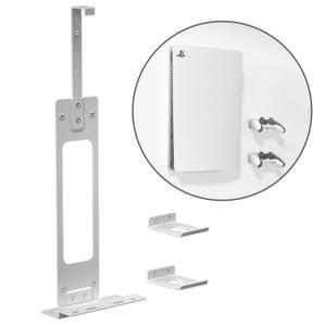 Console Holder Wall Mount for PS5: White Gaming Stand for PlayStation 5 and 2 Controller Stand Kits