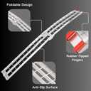 Aluminum Motorcycle Ramp, 7.5 ft Folding Dirt Bike Ramp for Pickup Trucks, 750 lb Capacity, Crossbar Rungs, Rubber-Tipped Fingers, 89 x 12 in, 1 Pc