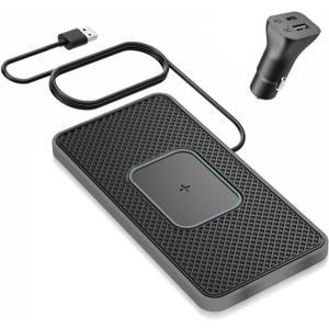 Wireless Charger Car Charging pad,SANMIDO Fast Wireless Phone Charger Cell Phone Non Slip Cordless Charging mat Compatible with iPhone 11/12/12/14/15 Galaxy S21/S22/S23/24 NOTE10 (C1P)