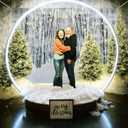 Giant Christmas Winter Snow Globe Photo Booth Life Size Christmas Photo Op for Family Church Business Celebration Event Indoor Outdoor Decor with 6.56 ft Round Arch, Cotton Snow, Backdrop