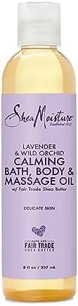 SheaMoisture Bath, Body and Massage Oil Lavender Wild Orchid Calming Moisturizer for Sensitive Skin 8 oz