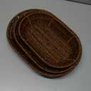 Hedume Set of 3 Wicker Baskets, Bread Baskets Sets, Tabletop Food Serving Baskets Trays, Handwoven Storage Basket Bin, Fruit Vegetables Sundries Storage Basket for Home, Restaurant, Bakery