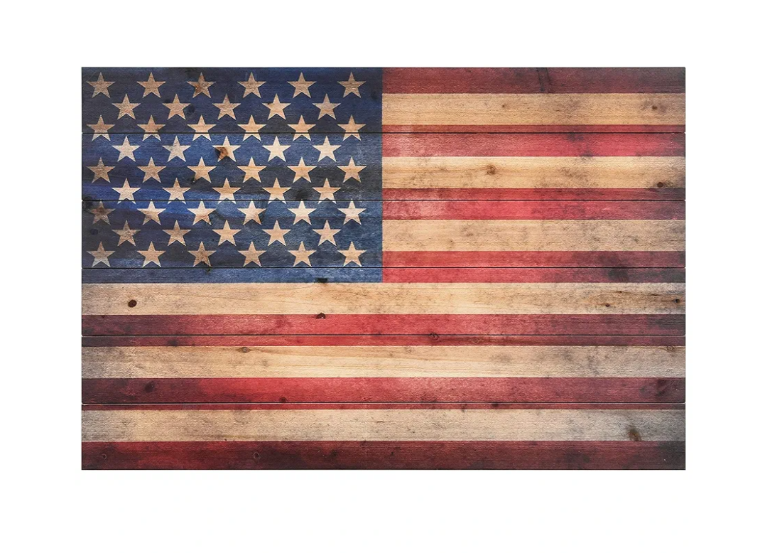 Empire Art Direct American Flag Digital Print on Solid Wood Wall Art, 24.00" x 36.00"