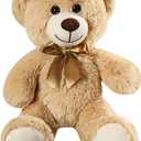 Teddy Bear Stuffed Animal, 12inch Teddy Bear Plush Toy, Birthday Valentine's Day Xmas Gifts for Kids Boys Girls Friends (B-Light Brown)