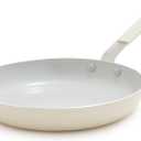 GreenPan x Bobby Flay 10" Nonstick Frying Pan Skillet, PFAS-Free Diamond Ceramic, Induction Suitable, Stay-Cool Silicone Handle, Easy Clean Dishwasher & Oven Safe, Egg & Omelet Pan, Cream