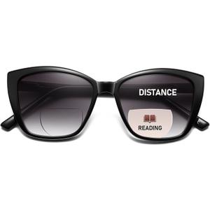Bifocal Reading Sunglasses for Women Oversized Cat eye Fashion Sun Reader Spring Hinge Eyewear UV Protection PT2001C