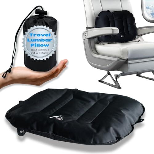 Nyack Exchange Lumbar Pillow - Inflatable Lumbar Pillow for Airplane Travel - Ideal Back Cushion or Lumbar Support Pillow to Keep You Comfortable While Sitting