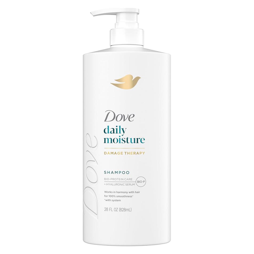 Dove Damage Therapy Shampoo Daily Moisture for Dry Hair with Bio-Protein Care Technology and Hyaluronic Serum 28 Fl Oz