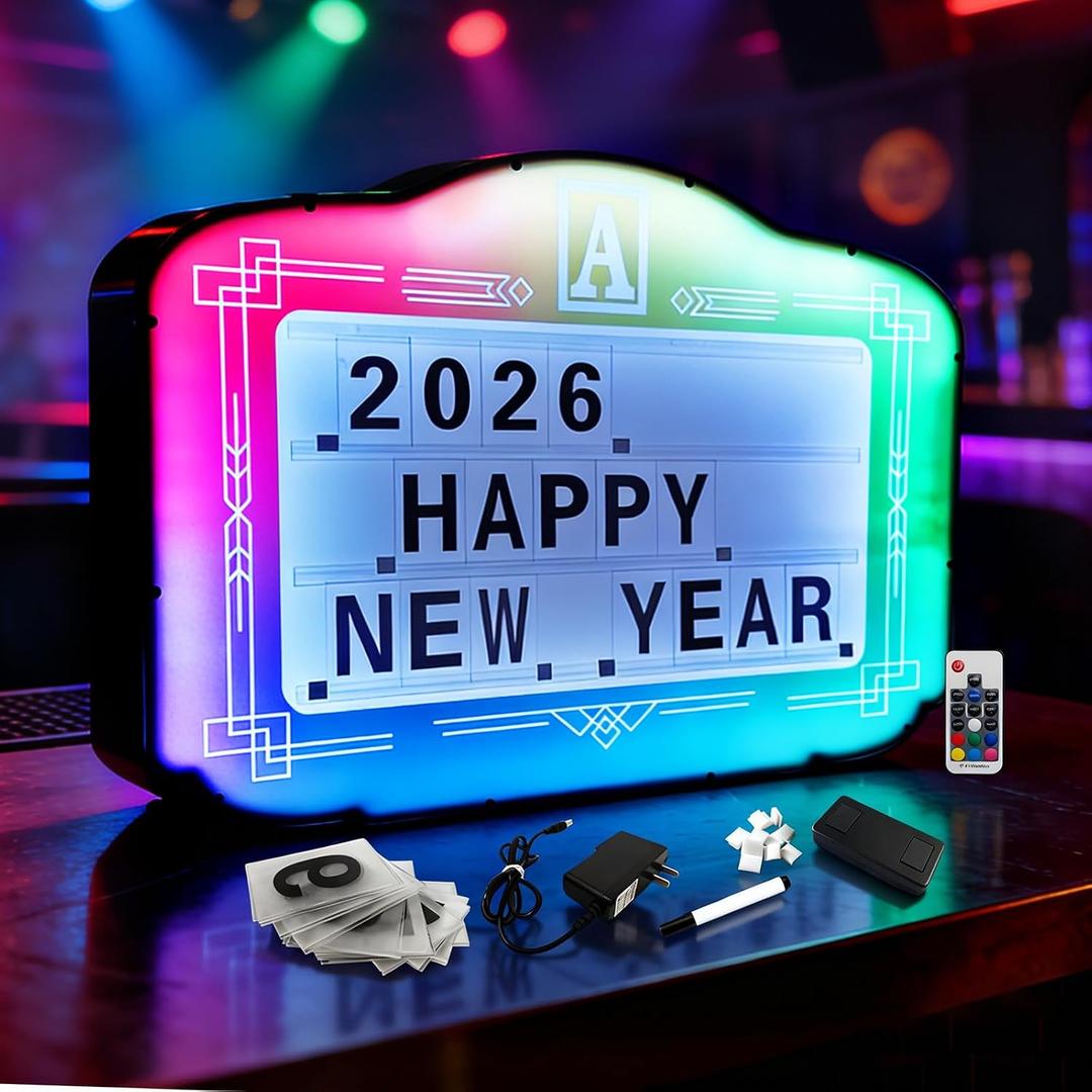 LED Bottle Service Sign with 4 Sets Letters & Numbers, Bottle Girl Sign for Clubs, VIP Bottle Service Sign with Remote, Light Up Club Sign for Parties & Events