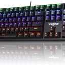RGB Mechanical Gaming Keyboard Blue Switch, 104 Keys Full-Size Light Up Key-board with 11 Backlit Modes, Anti-Ghosting, Double-Shot ABS Keycaps, USB Wired Computer Key board for Windows PC Gamer
