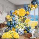 4 Pcs Large Mediterranean Lemon Party Decoration, Amalfi Coast Cardboard Cutouts, Capri Baby Shower Decor for Summer Garden Lawn Yard Sign Bridal Shower Wedding Birthday Decor Photo Prop