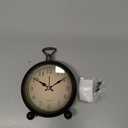 Vintage Retro Analog Alarm Clock, 4 inch Super Silent Non Ticking Small Clock with Night Light, Battery Operated, Simply Design, for Living Room, Bedroom, Bedside, Desk, Gift Clock (Arabic)
