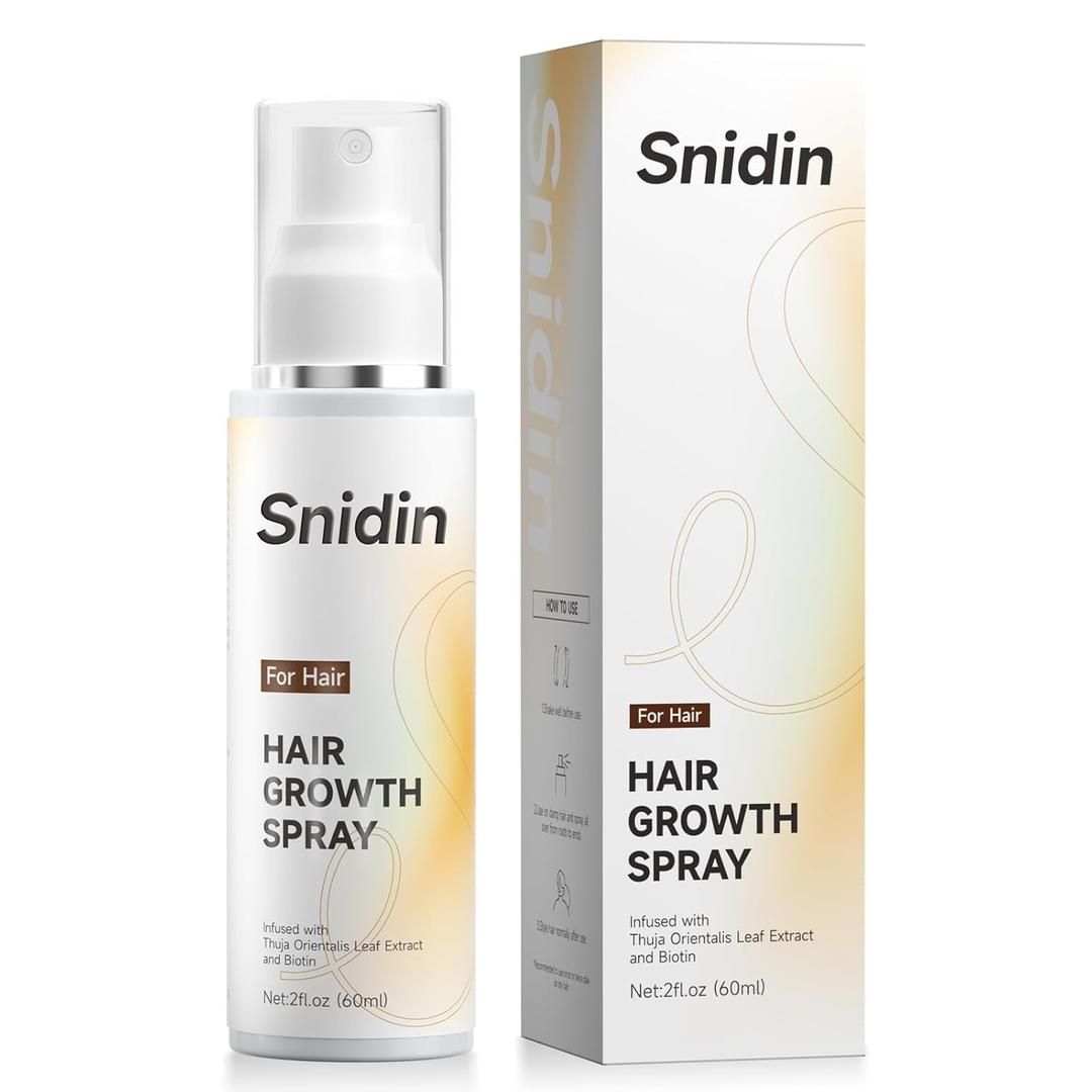 Hair Growth Spray, With Rosemary Oil and Biotin, Non-Greasy, Helps Prevent Hair Thinning & Hair Loss, for Scalp, 60ml Bottle
