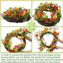 24 Inch Spring Branch Wreath with Mixed Morning Glory Flowers Trumpet Blossom Floral Wreath Silk Morning Glory Flower Hanging Wreath with Vine for Front Door Wedding Window Wall Summer Home Decoration