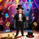 PATIFEED Kids Magic Kit, Magic Tricks Set with Magician Costume & Top Hat & Video Instructions for Boys Girls Ages 6-12, Christmas Halloween Birthday Gift Toys for Kids