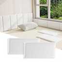 3D Anti-Collision Wall Padding for Kids, White Peel and Stick Headboard Pack of 4 Panels Sized 7.8" x 15.7", Self-Adhesive Panels for Bedroom/Living Room Upholstered Wall