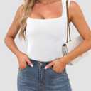 OwnTime Womens Square Neck Tank Tops Dressy Summer Sleeveless Shirts Sexy Going Out Fitted Trendy Tops T Shirts Blouses