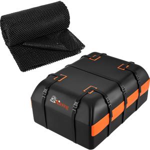 21 Cubic Feet Car Rooftop Cargo Carrier Bag with 2 Pack Non-Slip Rubber Mat for Car Roof Protection