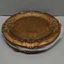 Mifoci Antique Gold Charger Plates Set of 12 Plastic Gold Chargers for Dinner Plates Decorative 13" Round Plate Bulk with Embossed Rim for Dinner, Party, Wedding(Classic)