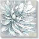 TAR TAR STUDIO Abstract White Flower Wall Art: Floral Bedroom Canvas Painting Gray Peony Picture Contemporary Textured Artwork for Gallery Living Room Bathroom (30L" x 30W", Classy)
