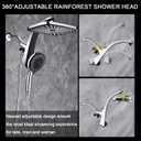 High Pressure Rain Shower Head: Upgrade Shower Heads with Handheld Spray Combo with Fixed Showerhead and 10 Sprays Handheld Shower Head, Detachable Shower head Built-in Magnetic Docking and Power Jets (2.5GPM, Chrome)