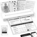 Portable Wireless Inkless Printer for Home Travel, M9 Small Bluetooth Thermal Printer Support 8.5" X 11" Letter & A4 Thermal Paper, Compatible with Phone, PC for School, Office, with 10 Paper