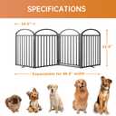 SNUOWU 4 Panels Full Matel Freestanding Dog Gates with Door, 96"Extra Wide 32"Tall Free Standing Dog Pet Gate for Indoor & Outdoor. Foldable Pet Fences for Doorways, House, Stairs, Porch, Deck, Yard, 4 Panels with Door96"W*32H"