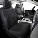 FEELiT Waterproof Seat Covers Full Set, Custom Fit 2011-2018 Ram 1500 &Some 2011-2025 2026 Ram 2500&3500 Bighorn Laramie Limited Longhorn Pickup with 4/6 Split Curved Rear Seat (02-Full Set, Black)