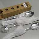 3-Piece,Stainless Steel Serving spoons set with Slotted Spoon, Serving and Spaghetti Spoon, kitchen cooking serving utensils set cooking spoon.