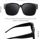 Night Vision Driving Glasses Fit Over Eyeglasses for Men Women, Anti Glare Polarized Night time Glasses Yellow Lens (A07 Black Frame/Grey Lens)