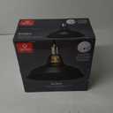 GLOBE Electric 65712 Robin 1-Light Plug-in or Hardwire Pendant, Satin Black, Antique Brass Accents, 15ft Black Woven Fabric Cord, in-Line On/Off Rocker Switch