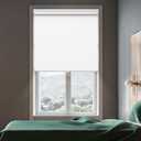 GENIMO 100% Blackout Roller Window Shades, Window Blinds Cordless with Thermal Insulated, UV Protection Fabric, Mini French Door Blinds for Home, Office, Bedroom, Easy to Install, White, 70" W X 75" H