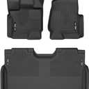 Husky Liners Weatherbeater Floor Mats | Fits 2015-2025 Ford F-150 (Includes 2022-2025 Lightning) SuperCrew w/Carpet & w/Out Fold Flat Storage | Front & 2nd Row, 3-pc Black - 94041