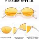 SCVGVER Retro Oval Sunglasses for Women Men, 90s Vintage Small Cat Eye Sun Glasses Y2k Trendy Narrow Shades, UV Protection