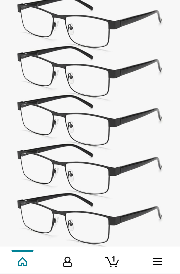 BLS Businessman Rectangular Reading Glasses - Professional Durable Readers - Blue-Light Blocking Lenses