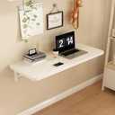 Wall Mounted Folding Table,floating desk for wall,folding wall desks for small spaces,hanging desk for Home Office Computer Workstation,Study Work Bench, Kitchen Dining (white, 39.3"×19.6"(100×50cm))
