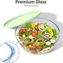 Extra Large Glass Mixing Bowls Clear Glass Salad Cooking Bowls for Kitchen Salad Bread Storage (4.7Qt)