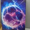 3pcs Cool Football Canvas Wall Art Neon Boys Themed Wall Decor Pictures Abstract Sneakers Posters Prints Paintings for Lovers Living Room Bedroom Decoration Prepare To Hang (Soccer)