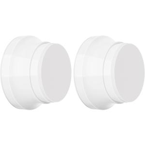 2 x 2PC Door Stoppers for Wall, 1.65 x 0.9 Inch Door Knob Wall Protector with Silicone & Aluminum Alloy, Adhesive & Screw Mounting Door Bumper for Home & Office Walls, White
