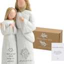 Jesus Statue Embracing Woman Figurine – Christian Gift for Baptism, First Communion & Confirmation, Church Memorial Keepsake, Comfort Encouragement Gift for Mothers and Women, Prayer Corner Decor
