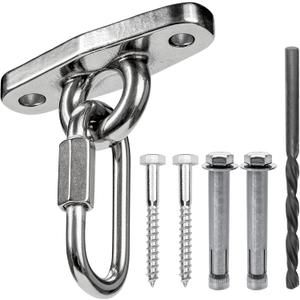 Heavy Swing Hanger Stainless Steel 304 Rust-Proof Playground Porch Yoga seat Hanger Swing Hammock Chair Suspension kit Indoor and Outdoor 2000 pounds Capacity (Silver-1)